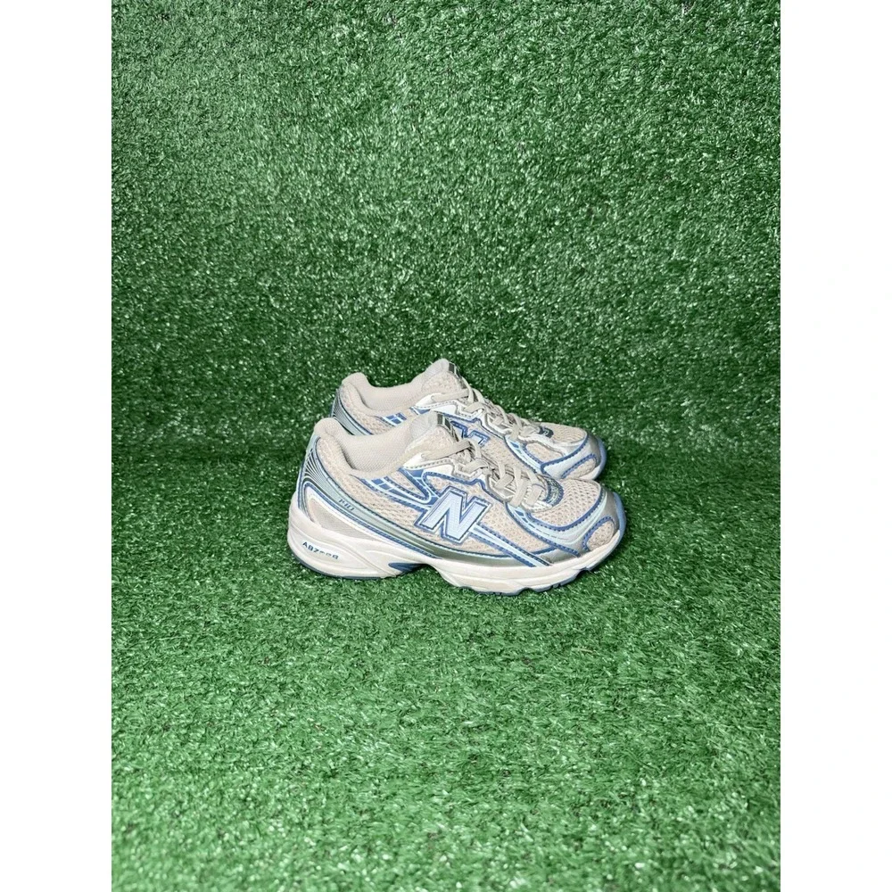 New Balance 740 Toddler‎ Size 13C Blue Grey Walking Shoes Bungee Lace Sneakers